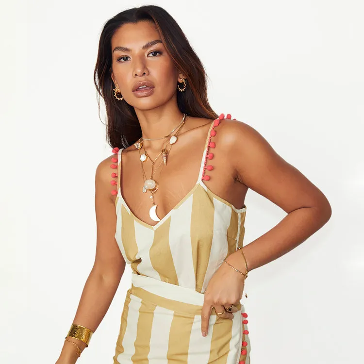 Camel Stripe Cami Top sold by Never Fully Dressed