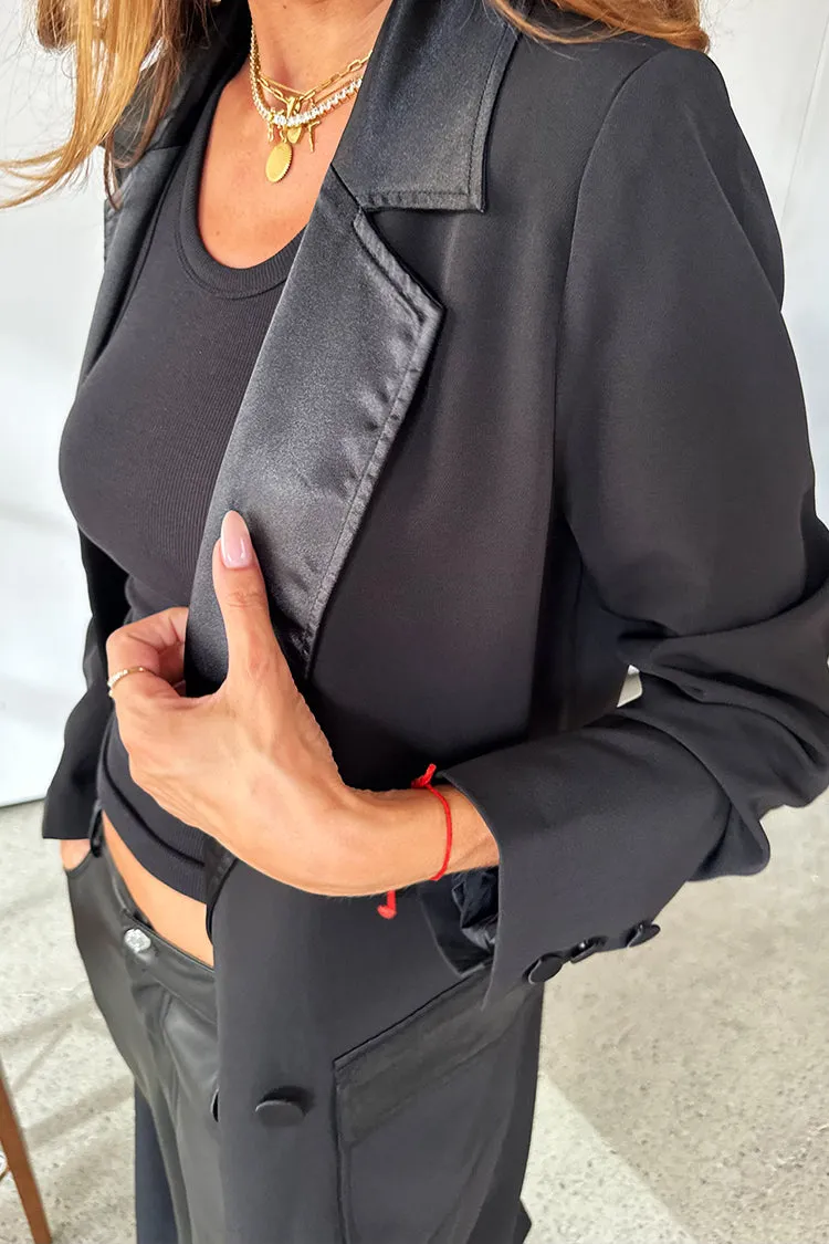 Black Satin Mix 55 Jacket sold by Never Fully Dressed product image thumbnail 2