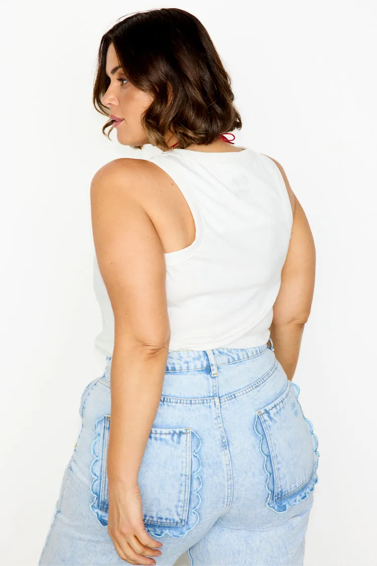 Blue Scallop Detail Jeans Petite sold by Never Fully Dressed product image thumbnail 3