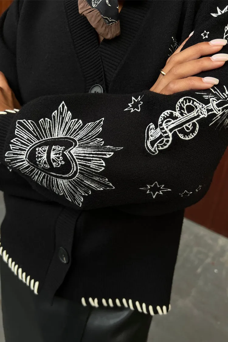 Black Tarot Cardigan sold by Never Fully Dressed product image thumbnail 3