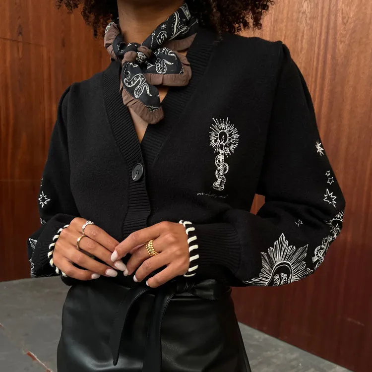 Black Tarot Cardigan sold by Never Fully Dressed