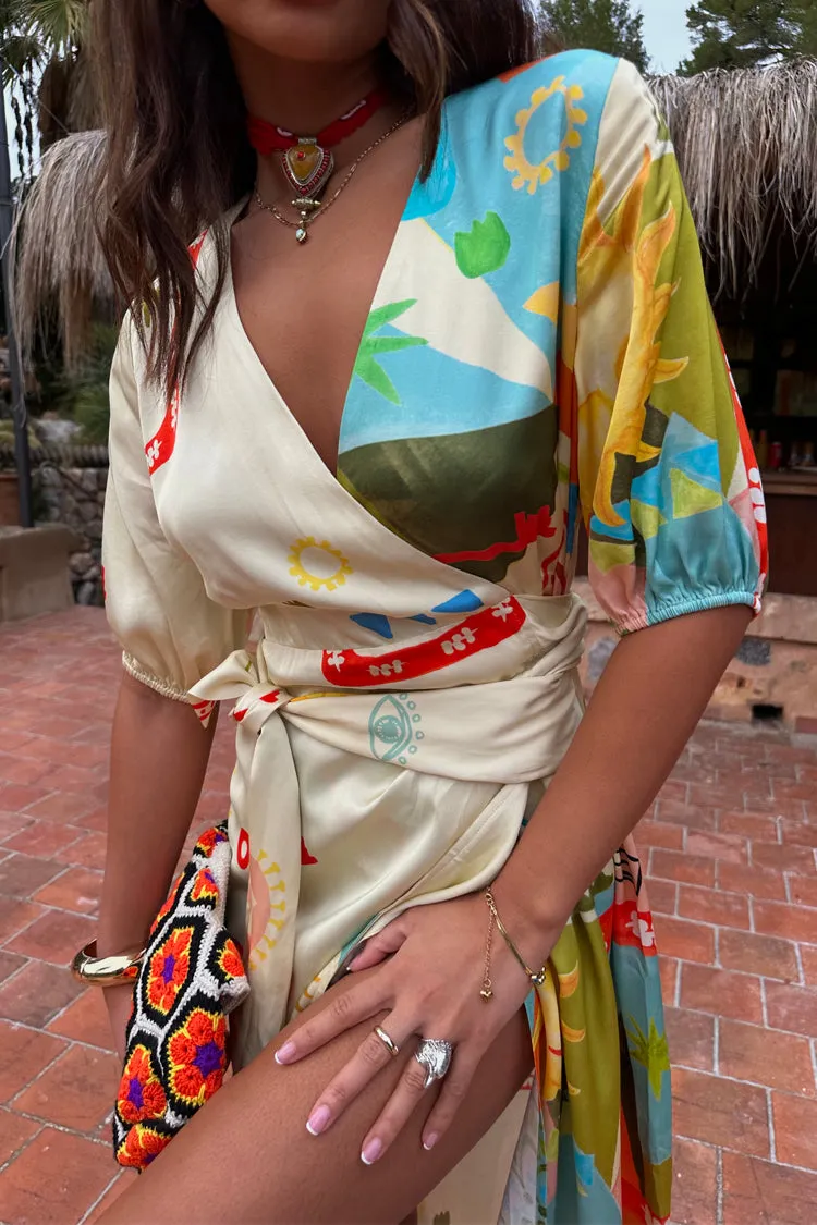 Multi Sundazed Summer Vienna Wrap Dress Petite sold by Never Fully Dressed product image thumbnail 2