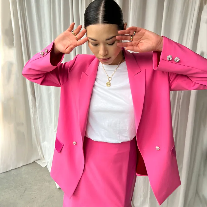 Pink 54 Blazer sold by Never Fully Dressed