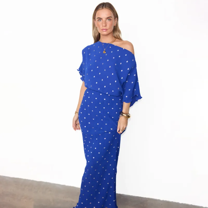 Blue Tilly Plisse Dress sold by Never Fully Dressed