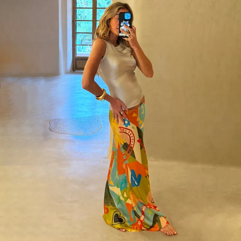 Multi Sundazed Summer Dorris Skirt sold by Never Fully Dressed