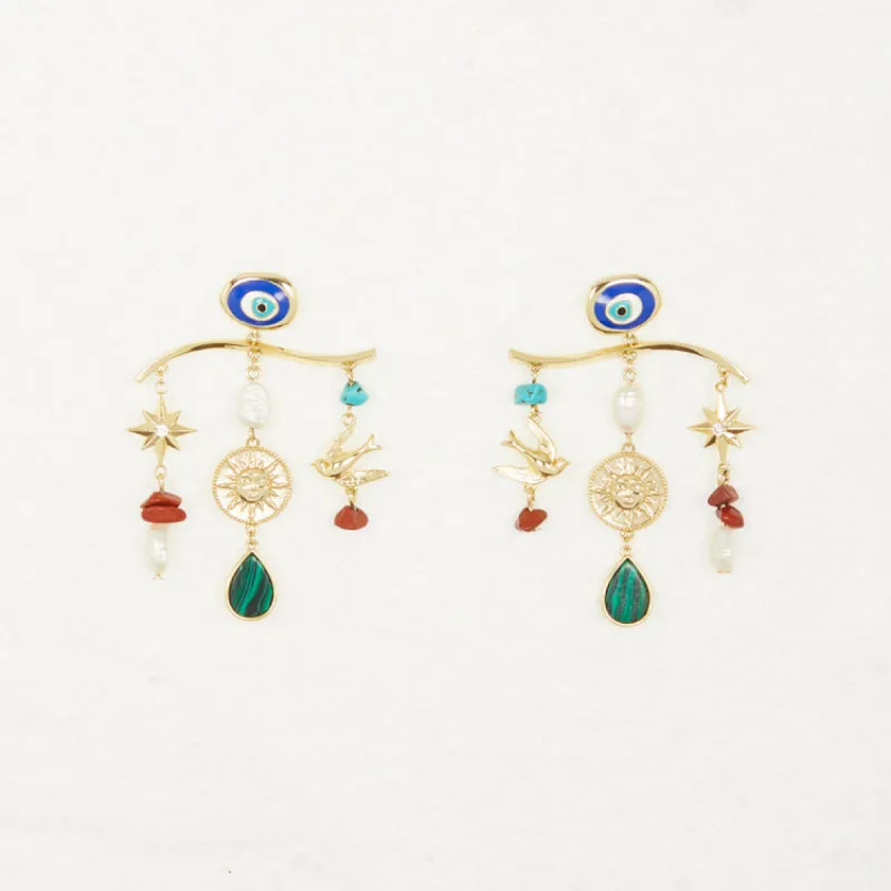 Gold Plated Balearic Charm Earring sold by Never Fully Dressed