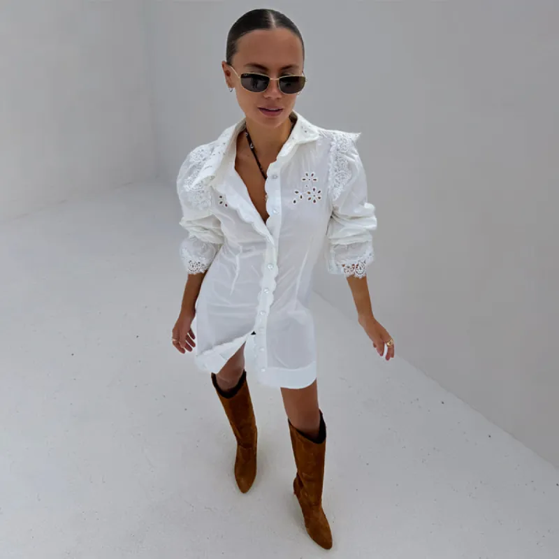White Sicily Shirt Dress sold by Never Fully Dressed