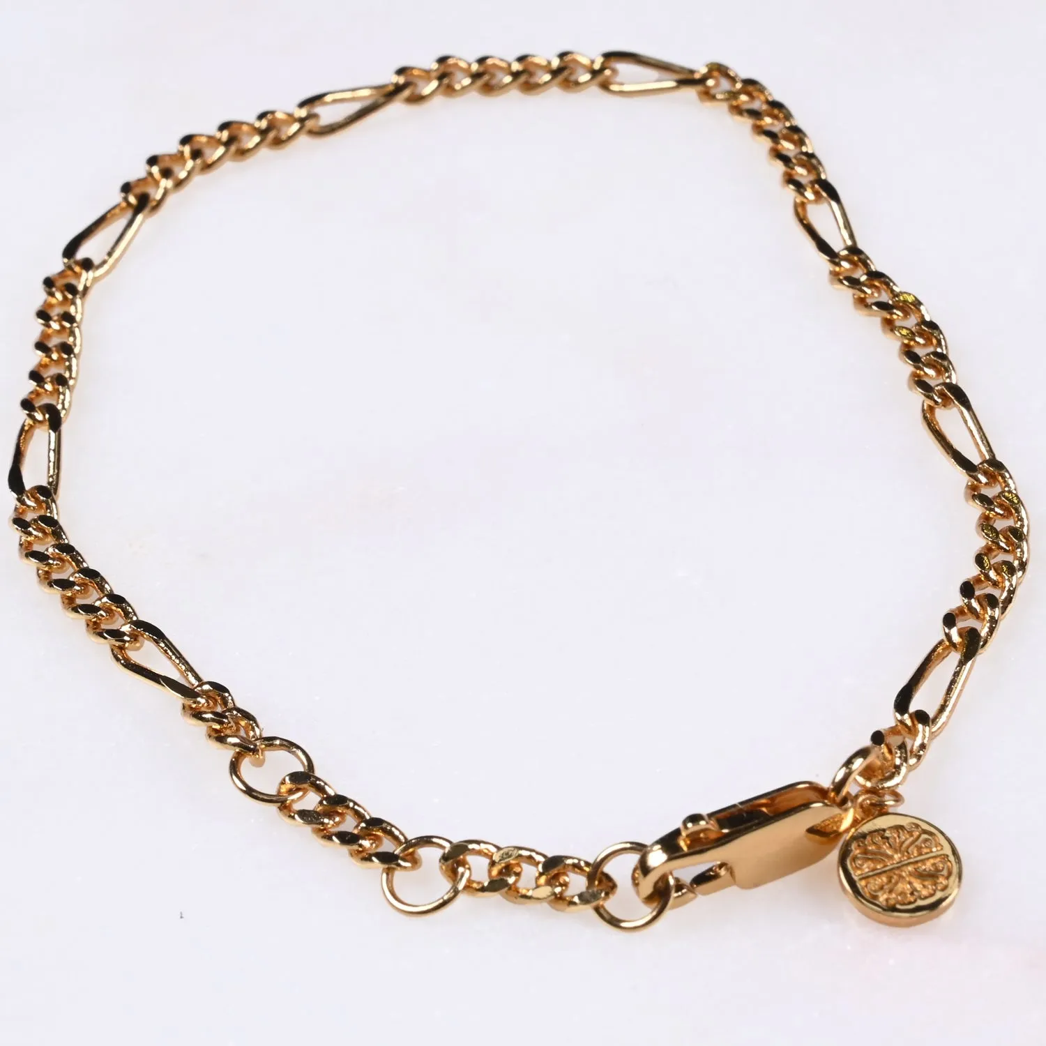Gold Plated Figaro Chain Bracelet sold by Never Fully Dressed