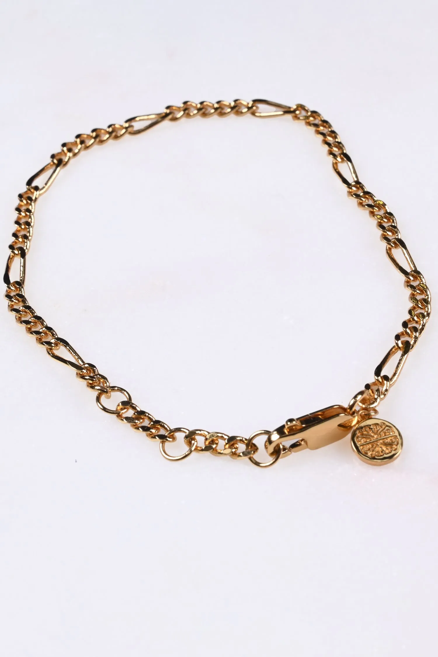Gold Plated Figaro Chain Bracelet sold by Never Fully Dressed product image thumbnail 3