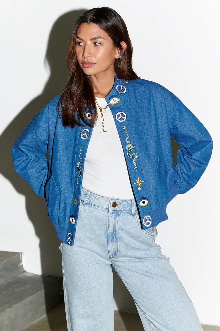 Denim Astrid Bomber sold by Never Fully Dressed product image thumbnail 5
