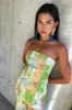 Green Abstract Sol Bandeau Top sold by Never Fully Dressed
