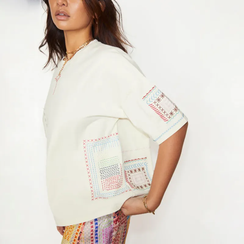 Cream Craft Work T-shirt sold by Never Fully Dressed