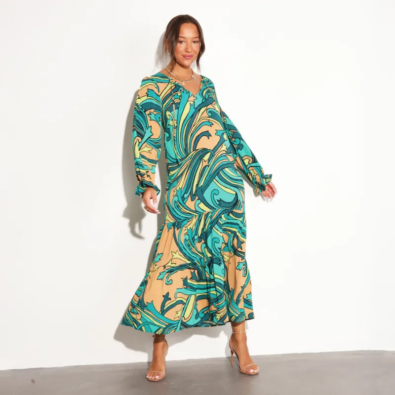 Teal Starburst Smock Dress sold by Never Fully Dressed