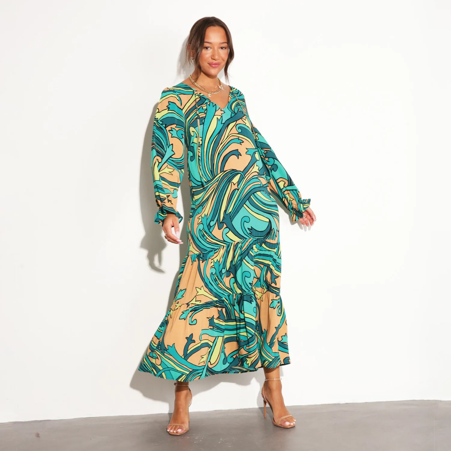 Teal Starburst Smock Dress sold by Never Fully Dressed