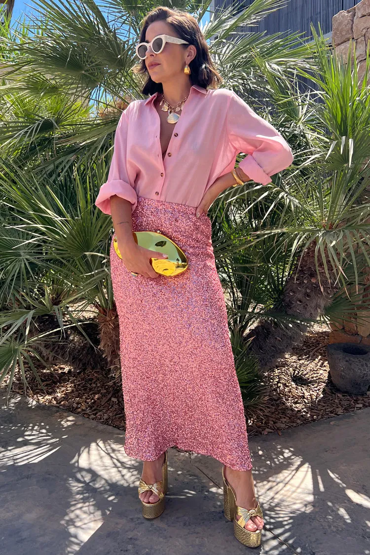 Pink Sequin Dorris Skirt sold by Never Fully Dressed product image thumbnail 4