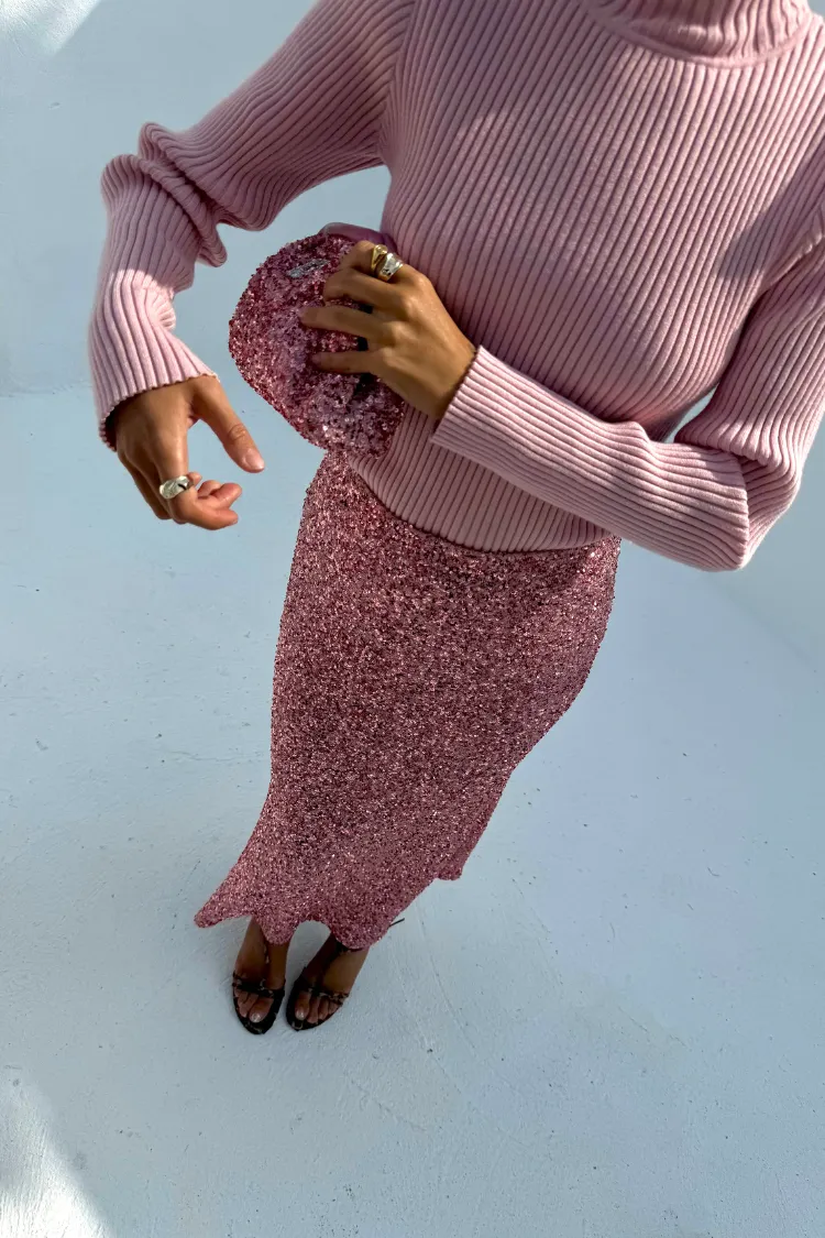 Pink Sequin Dorris Skirt sold by Never Fully Dressed product image thumbnail 3