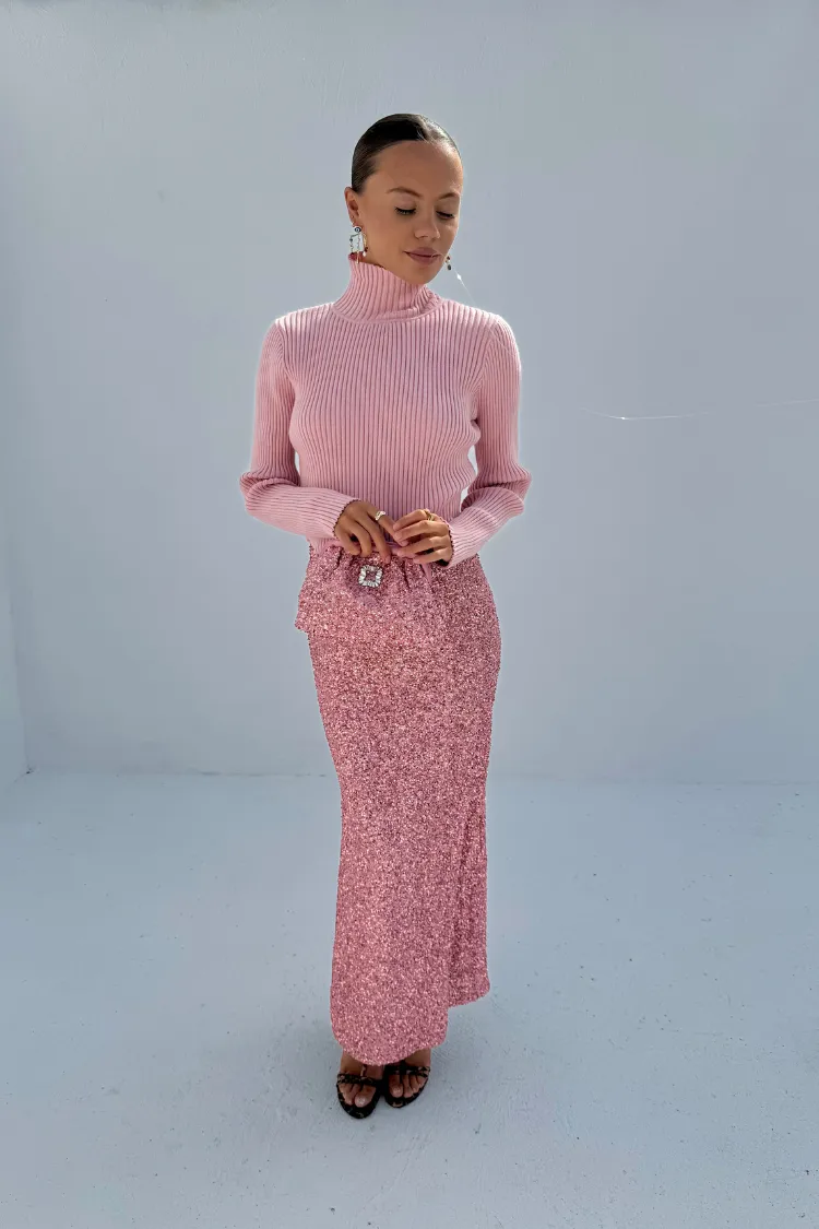 Pink Sequin Dorris Skirt sold by Never Fully Dressed product image thumbnail 2