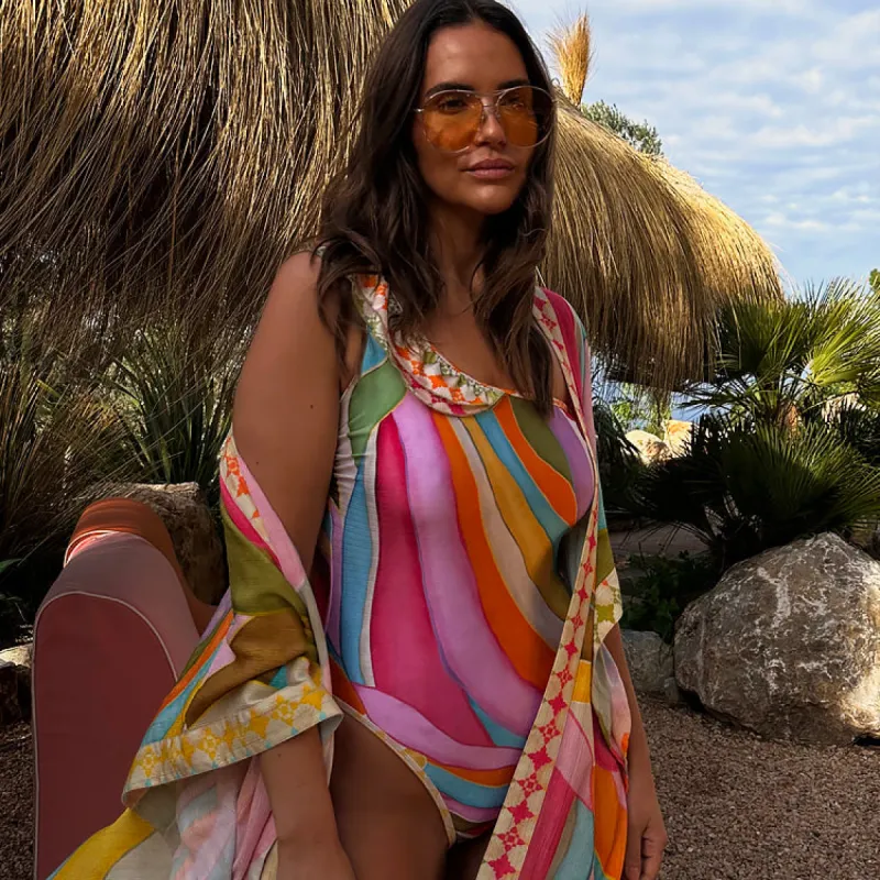 Abstract One Shoulder Swimsuit sold by Never Fully Dressed