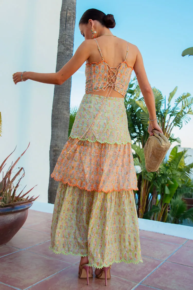 Pink And Green Peony Dress sold by Never Fully Dressed product image thumbnail 4