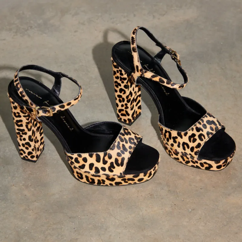 Leather Leopard Platform Heel sold by Never Fully Dressed