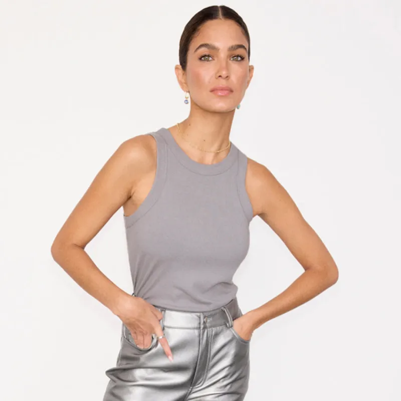 Grey Rib Tank Top sold by Never Fully Dressed