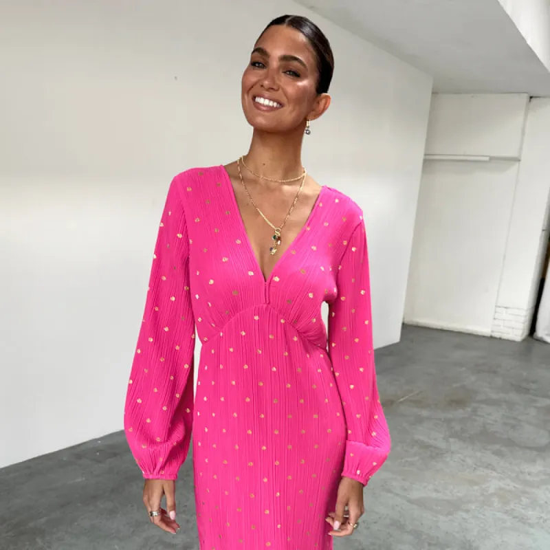 Pink Plisse Emma Dress made by Never Fully Dressed