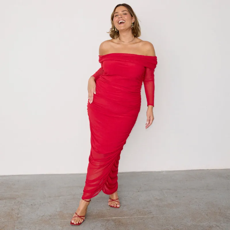 Red Diaz Dress sold by Never Fully Dressed