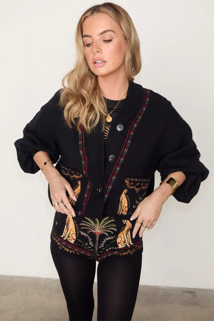 Black Running Wilder Astrid Cardigan sold by Never Fully Dressed product image thumbnail 3