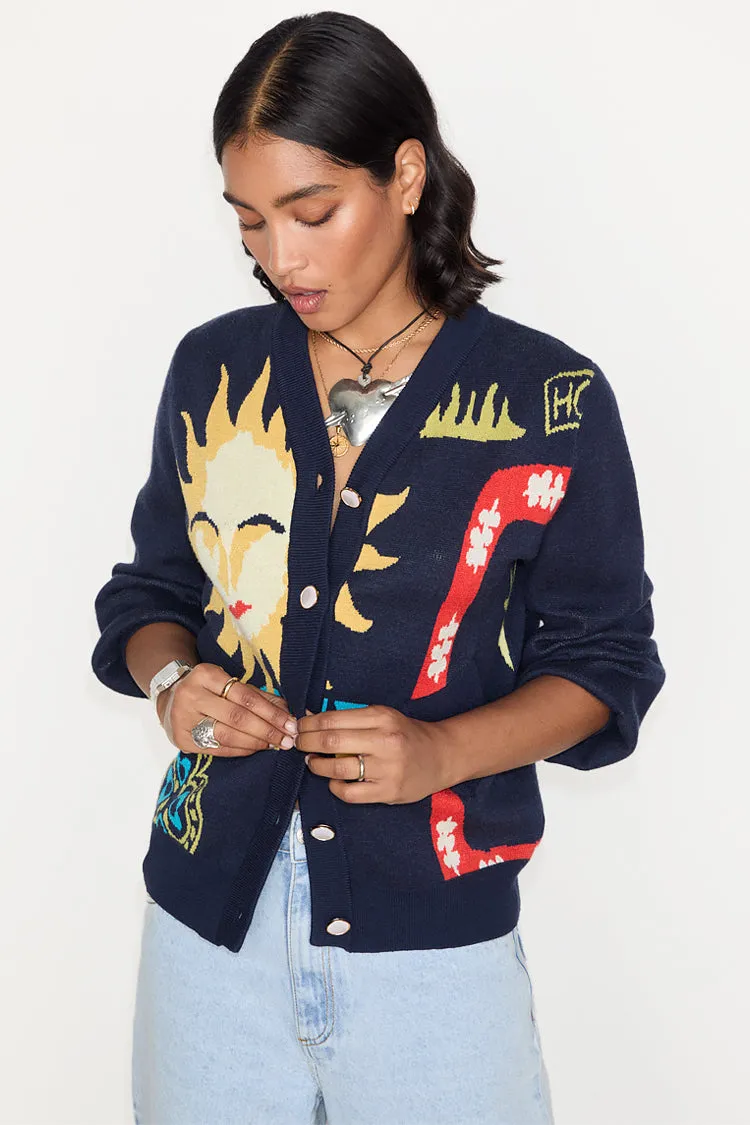 Navy Sundazed Cardigan sold by Never Fully Dressed product image thumbnail 3