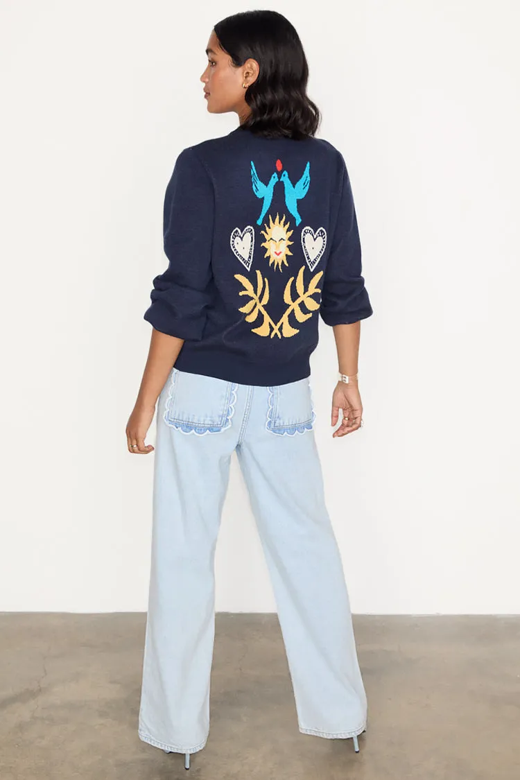 Navy Sundazed Cardigan sold by Never Fully Dressed product image thumbnail 4