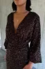 Chocolate Sequin Vienna Dress Petite sold by Never Fully Dressed