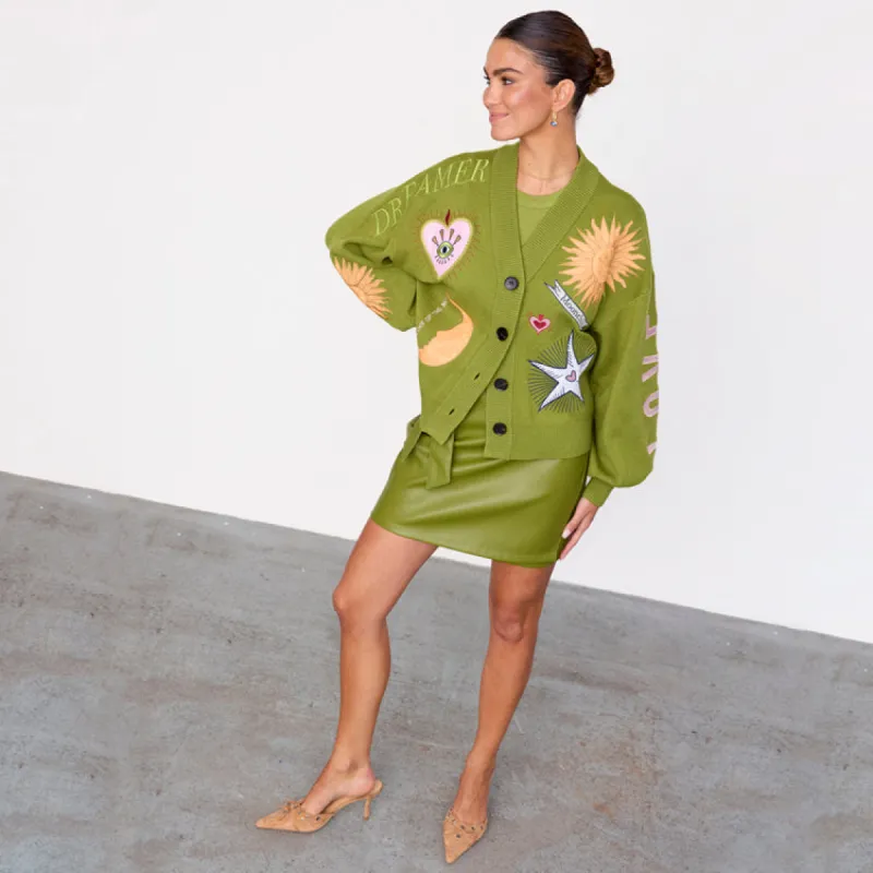 Green Mystical Knit Cardigan sold by Never Fully Dressed