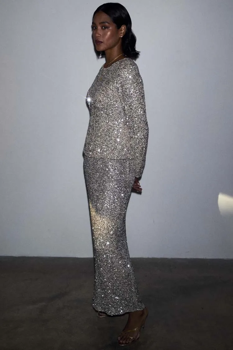 Silver Sequin Tia Top sold by Never Fully Dressed product image thumbnail 5