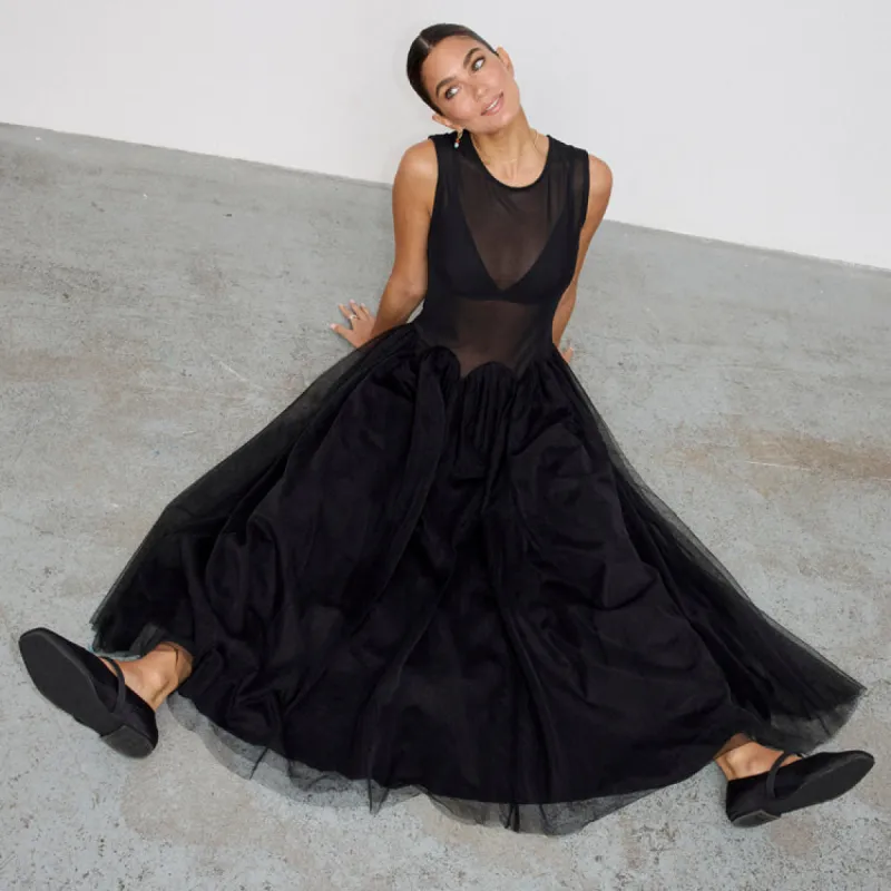 Black Mesh Monika Dress sold by Never Fully Dressed