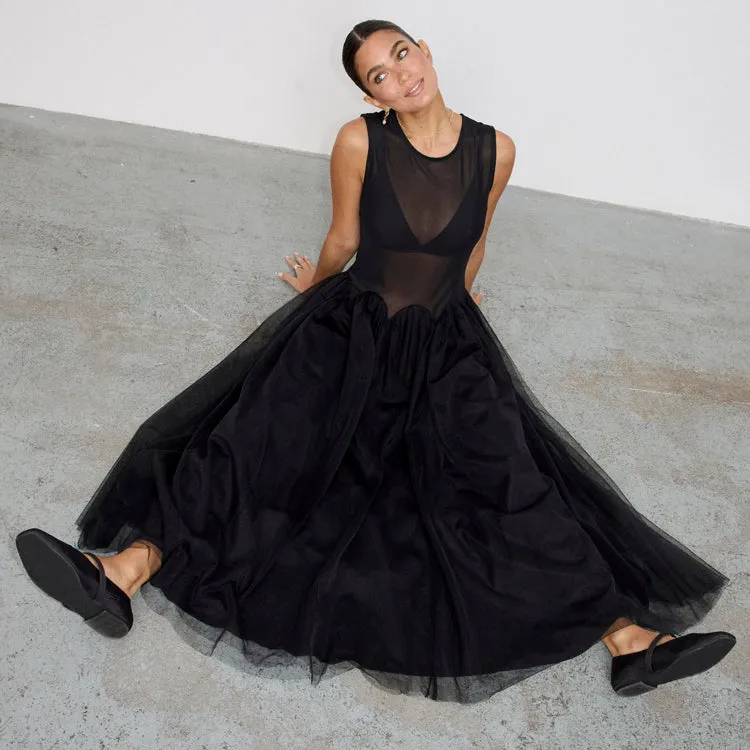Black Mesh Monika Dress sold by Never Fully Dressed