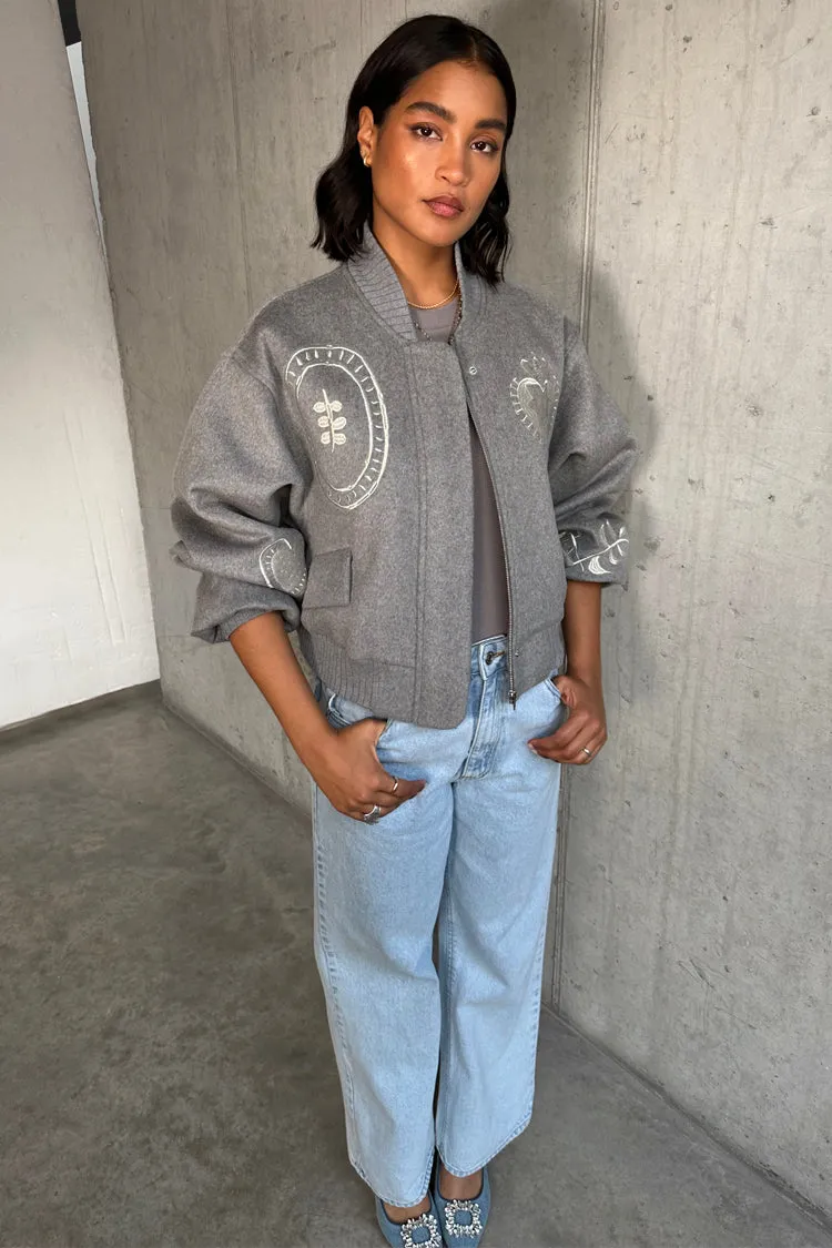 Grey Midnight Romance Bomber sold by Never Fully Dressed product image thumbnail 2