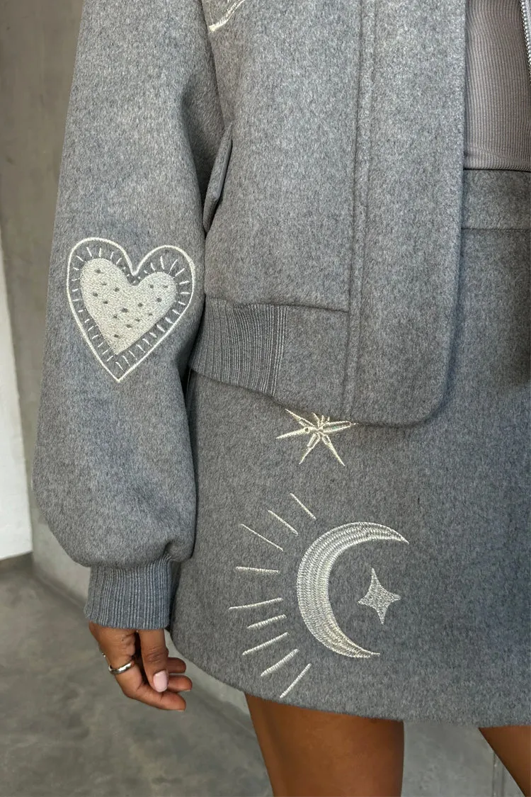 Grey Midnight Romance Bomber sold by Never Fully Dressed product image thumbnail 3