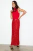 Red Sequin Dorris Skirt sold by Never Fully Dressed