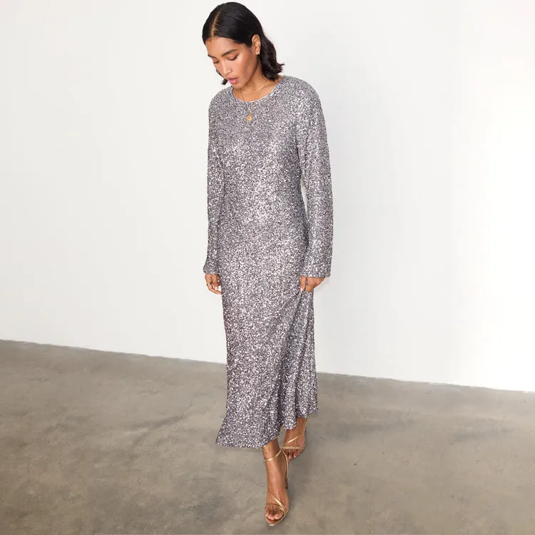 Gunmetal Sequin Soho Dress sold by Never Fully Dressed