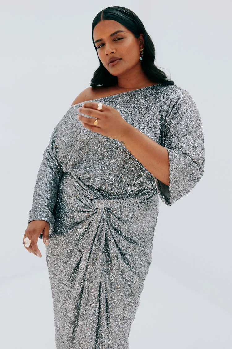 Gunmetal Sequin Jaspre Midi Skirt sold by Never Fully Dressed product image thumbnail 3