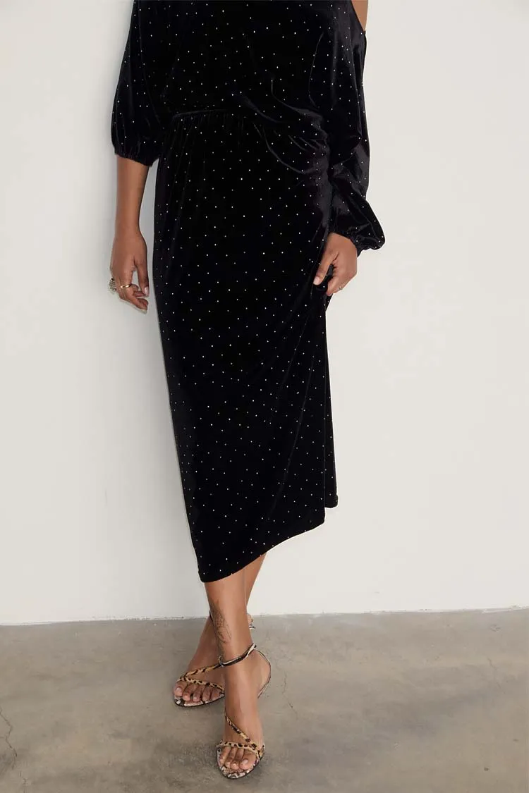 Black Long Sleeved Velvet Tilly Dress sold by Never Fully Dressed product image thumbnail 3