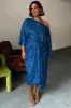 Blue Sequin Jaspre Wrap Skirt sold by Never Fully Dressed