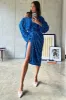 Blue Sequin Jaspre Wrap Skirt sold by Never Fully Dressed