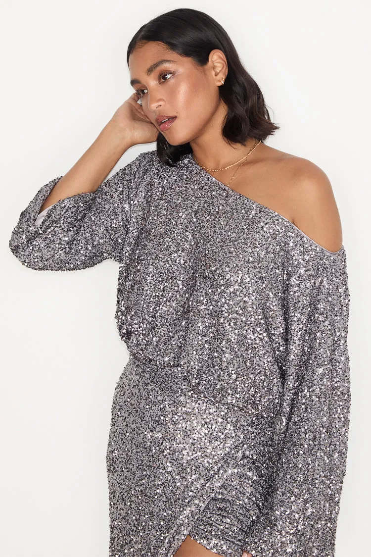 Gunmetal Sequin Tilly Top sold by Never Fully Dressed product image thumbnail 2
