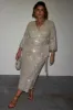Silver Sequin Kira Wrap Dress Petite sold by Never Fully Dressed