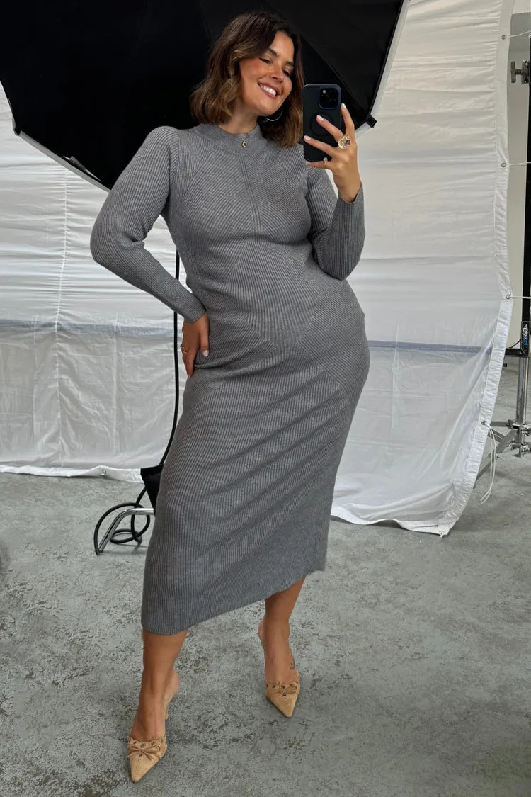Gunmetal Rib Knit Suki Dress sold by Never Fully Dressed product image thumbnail 3