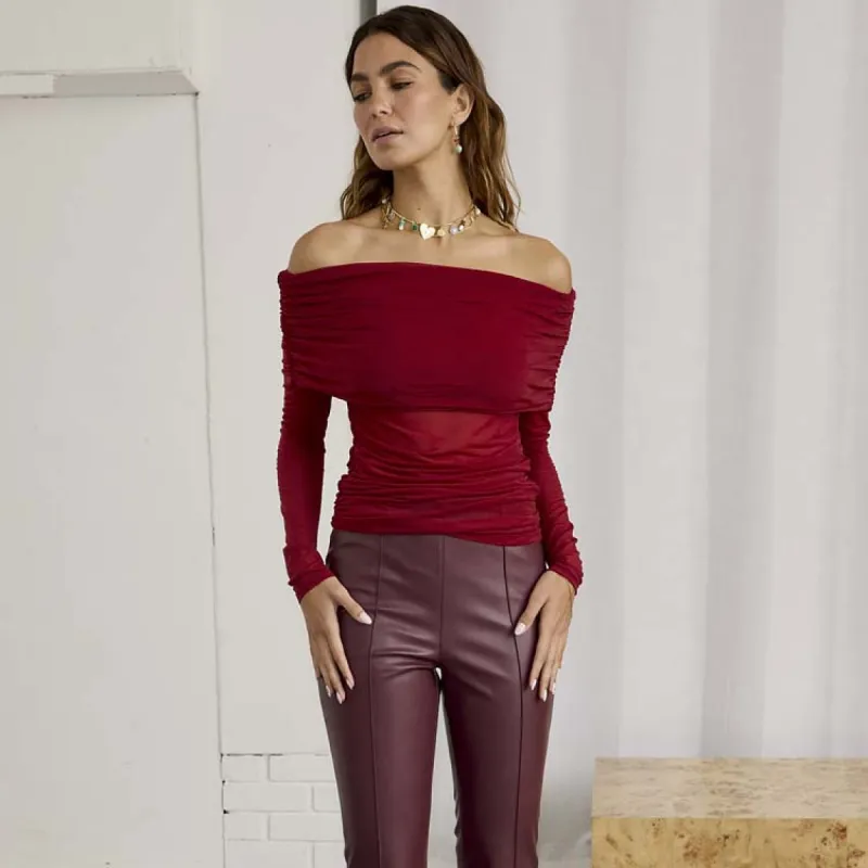 Burgundy Diaz Top sold by Never Fully Dressed
