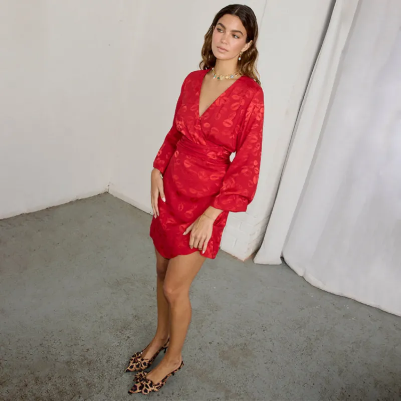 Red Kissed by NFD Mini Vienna Dress made by Never Fully Dressed