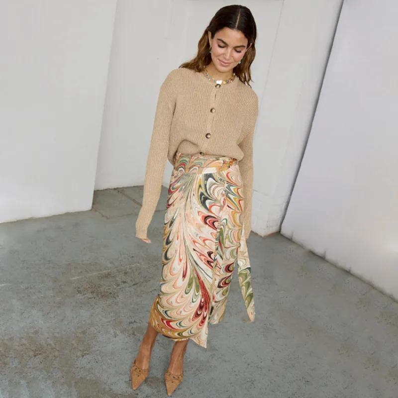 Multi Marble Jaspre Skirt sold by Never Fully Dressed