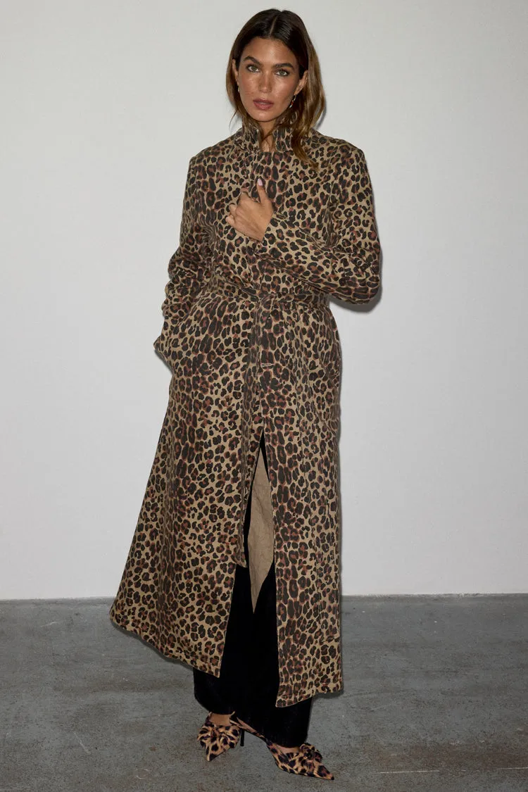 Lucia Leopard Denim 55 Coat sold by Never Fully Dressed product image thumbnail 2